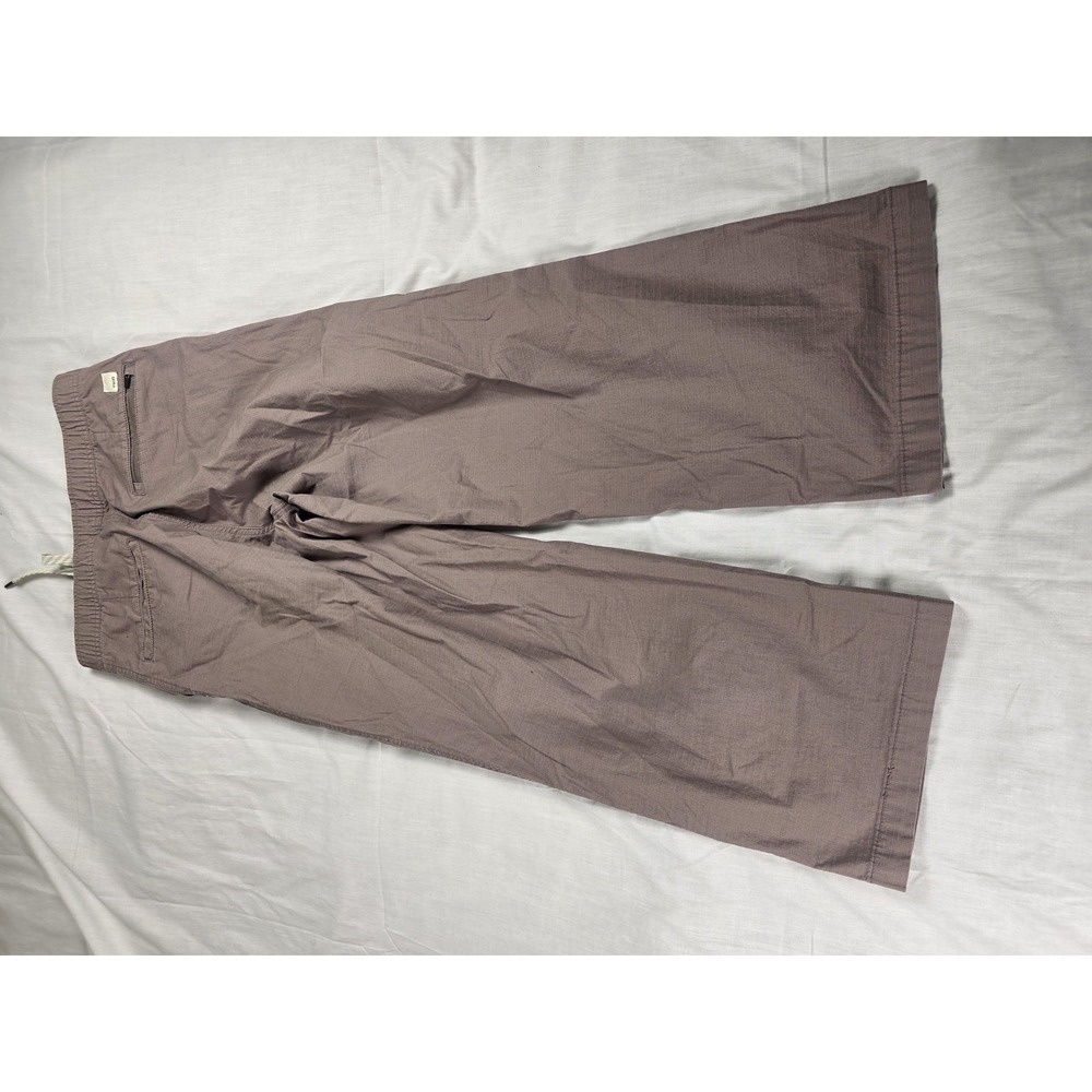 Vuori Pants Womens XS Brown Wide Leg Crop Elastic Waist Zip Pocket Stretch - Picture 9 of 9